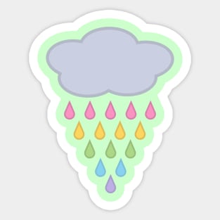 Raining Rainbow Rain Cloud Sticker